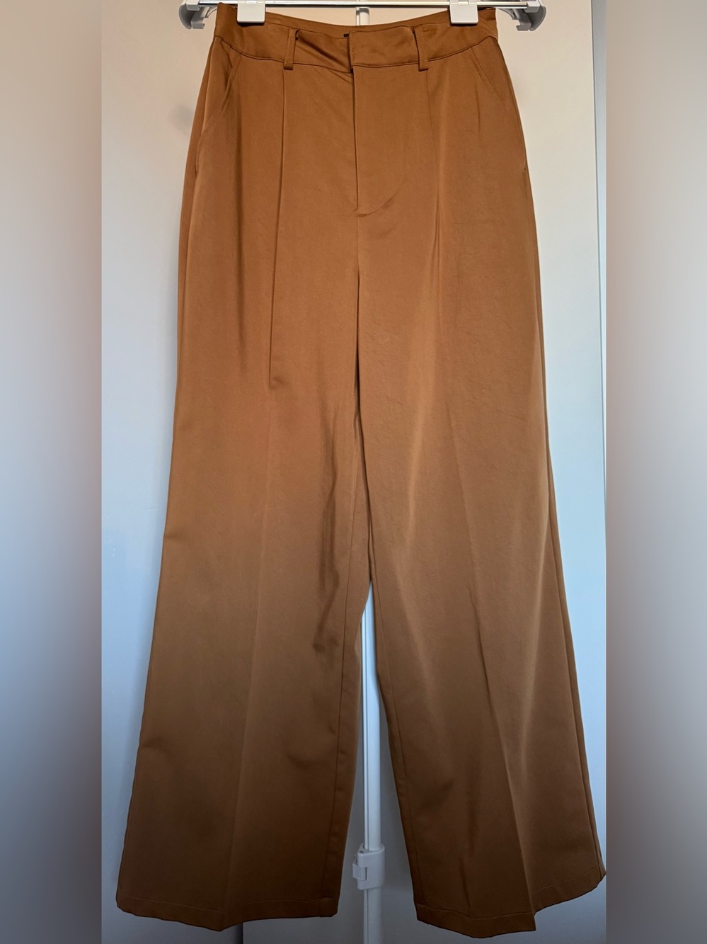 7 For All Mankind Wide Leg Trousers in Camel Brown